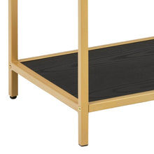 Load image into Gallery viewer, Seaford Console Table With Black Shelves And Gold Frame 100x60x105cm