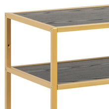 Load image into Gallery viewer, Seaford Console Table With Black Shelves And Gold Frame 100x60x105cm