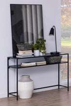 Load image into Gallery viewer, Seaford Console Table Large Shelf Storage Unit In Black 120x35x79cm