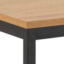 Load image into Gallery viewer, Seaford Rectangle Dining Table With Striking Oak Wood Effect Top And Solid Metal Base 160x80