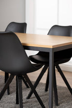 Load image into Gallery viewer, Seaford Rectangle Dining Table With Striking Oak Wood Effect Top And Solid Metal Base 160x80
