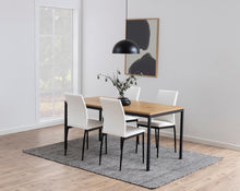 Load image into Gallery viewer, Seaford Rectangle Dining Table With Striking Oak Wood Effect Top And Solid Metal Base 160x80