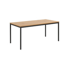 Load image into Gallery viewer, Seaford Rectangle Dining Table With Striking Oak Wood Effect Top And Solid Metal Base 160x80