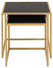 Load image into Gallery viewer, Seaford Nest Of Tables Black And Gold Stylish Design 50x50x45cm