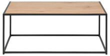 Load image into Gallery viewer, Seaford Coffee Table With Oak Top And Metal Frame 100x50cm