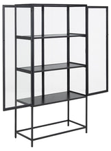 Load image into Gallery viewer, Seaford Display Cabinet With Solid Metal Frame Tall Clear Glass Door 77x35x150cm