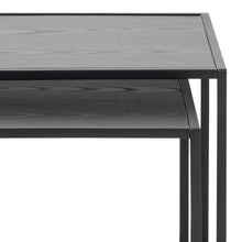 Load image into Gallery viewer, Seaford Nest Of Tables In Black With Metal Base 2 Piece 50cm