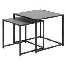 Load image into Gallery viewer, Seaford Nest Of Tables In Black With Metal Base 2 Piece 50cm