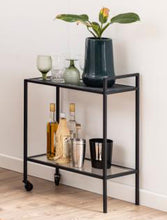 Load image into Gallery viewer, Seaford Serving Trolley Bookcase Home Storage Unit With 1 Shelf And Castors 60x30x75cm