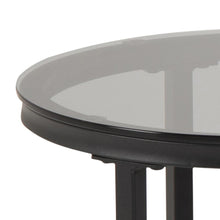Load image into Gallery viewer, Spiro Coffee Table Black Marble Glass And Metal Base 2pcs 70cm
