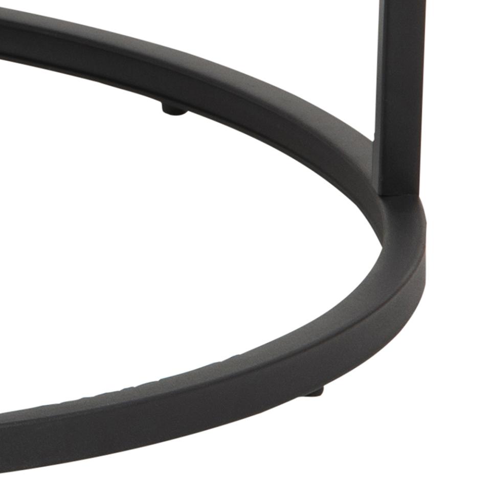 Spiro Coffee Table Black Marble Glass And Metal Base 2pcs 70cm