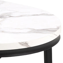 Load image into Gallery viewer, Spiro Coffee Table White Marble Metal Base 2pcs 70cm