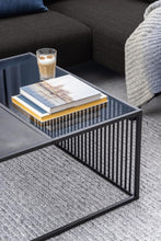 Load image into Gallery viewer, Strington Super Coffee Table, Square With Black Marble Top Glass And Metal Base 80cm