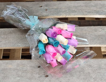 Load image into Gallery viewer, Bouquet Of 24 Mixed Pastel Wooden Roses - Sugared Almond
