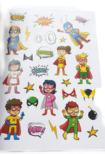 Load image into Gallery viewer, A4 Colouring Books with Stickers & Colouring Pencils Included, Choose a Theme - Pets, Dinosaurs, Ballet, Princess, Superhero