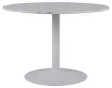 Load image into Gallery viewer, Tarifa Solid Marble Dining Table 110cm Round White Top With Powder Coated White Metal Base