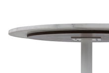 Load image into Gallery viewer, Tarifa Solid Marble Dining Table 110cm Round White Top With Powder Coated White Metal Base