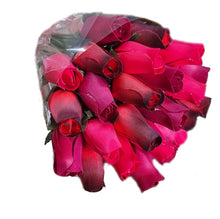 Load image into Gallery viewer, Bouquet Of 24 Mixed Red Wooden Roses - Valentine