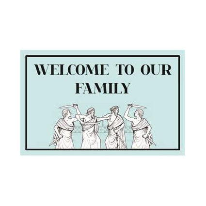 Welcome To Our Family Quality Wall Art Novelty Humorous Sign Gift 25x16cm