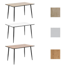 Load image into Gallery viewer, Wilma Dining Table In Oak, White Or White Oak With Black Metal Legs120 x 80 cm