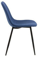 Load image into Gallery viewer, 4 x Wilma Bellana Fabric Chair In Grey Or Blue With Black Powder Coated Legs, Set Of 4
