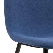 Load image into Gallery viewer, 4 x Wilma Bellana Fabric Chair In Grey Or Blue With Black Powder Coated Legs, Set Of 4
