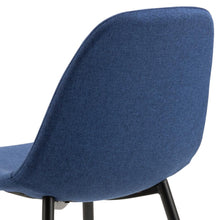 Load image into Gallery viewer, 4 x Wilma Bellana Fabric Chair In Grey Or Blue With Black Powder Coated Legs, Set Of 4
