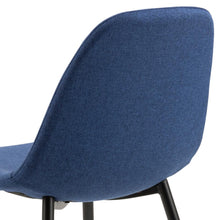 Load image into Gallery viewer, 4 x Wilma Bellana Fabric Chair In Grey Or Blue With Black Powder Coated Legs, Set Of 4
