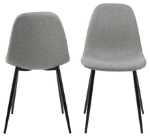 Load image into Gallery viewer, 4 x Wilma Bellana Fabric Chair In Grey Or Blue With Black Powder Coated Legs, Set Of 4
