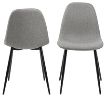 Load image into Gallery viewer, 4 x Wilma Bellana Fabric Chair In Grey Or Blue With Black Powder Coated Legs, Set Of 4