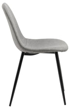 Load image into Gallery viewer, 4 x Wilma Bellana Fabric Chair In Grey Or Blue With Black Powder Coated Legs, Set Of 4