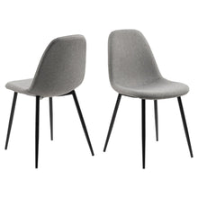 Load image into Gallery viewer, 4 x Wilma Bellana Fabric Chair In Grey Or Blue With Black Powder Coated Legs, Set Of 4