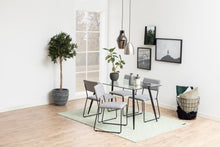 Load image into Gallery viewer, Wilma Modern Dining Table Clear Glass With Oak Or Black Metal Legs 140 x 80 cm