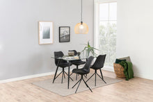 Load image into Gallery viewer, Wilma Modern Dining Table Clear Glass With Oak Or Black Metal Legs 140 x 80 cm