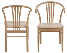 Load image into Gallery viewer, York Solid Oak Chair, Set Of 2 Quality Plaited Paper Rope Chairs White 2pcs