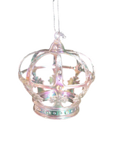 Load image into Gallery viewer, Iridescent Shimmer Crown Hanging Christmas Decoration Magical Fairy Tale Themed Xmas Tree Pendant
