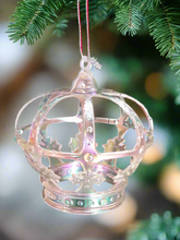 Load image into Gallery viewer, Iridescent Shimmer Crown Hanging Christmas Decoration Magical Fairy Tale Themed Xmas Tree Pendant
