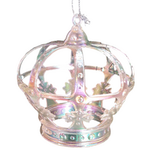 Load image into Gallery viewer, Iridescent Shimmer Crown Hanging Christmas Decoration Magical Fairy Tale Themed Xmas Tree Pendant
