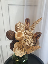 Load image into Gallery viewer, Exotic Wooden Dried and Artificial Flower Bouquet In Brown and Gold Neutrals 12 or 18 Stems 50-70m tall
