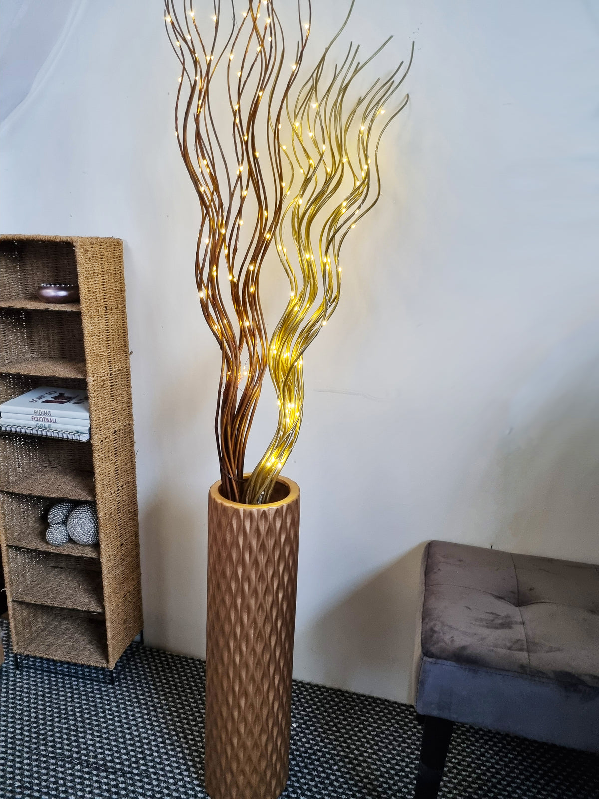 Large Gold Ceramic Floor Vase 60cm Home Decor