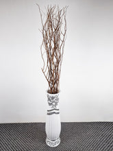 Load image into Gallery viewer, Large White Ceramic Floor Vase With Silver Glitter Diamante Detail 60cm Home Decor
