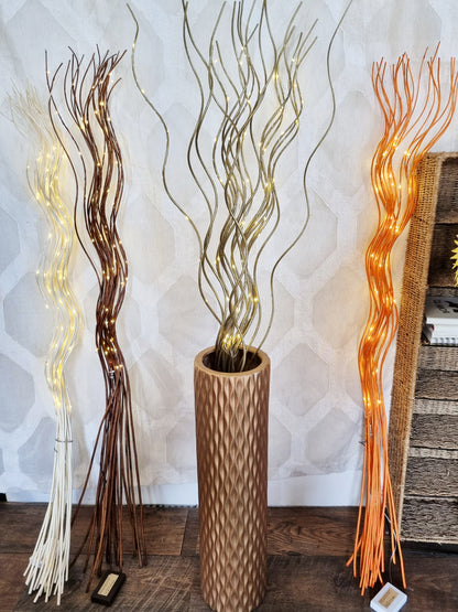 Tall Spiral 80 LED Light Up Willow Twigs Bunch Battery Operated 120cm Home Decor
