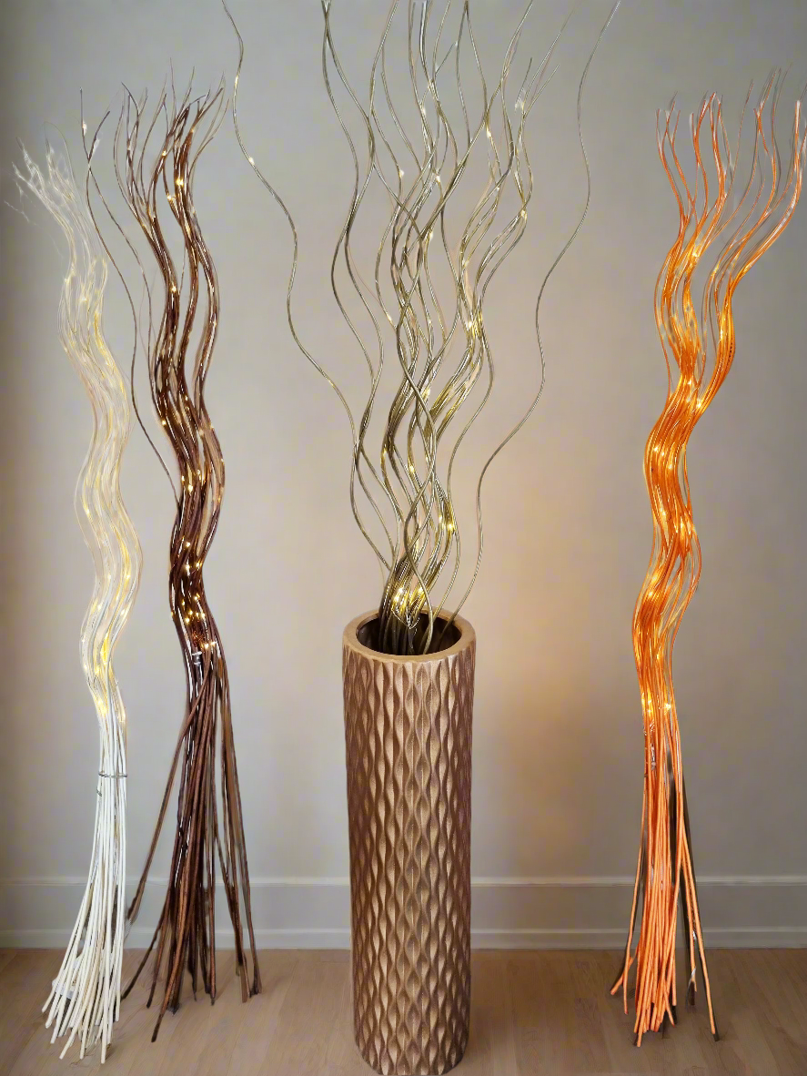 Tall Spiral 80 LED Light Up Willow Twigs Bunch Battery Operated 120cm Home Decor