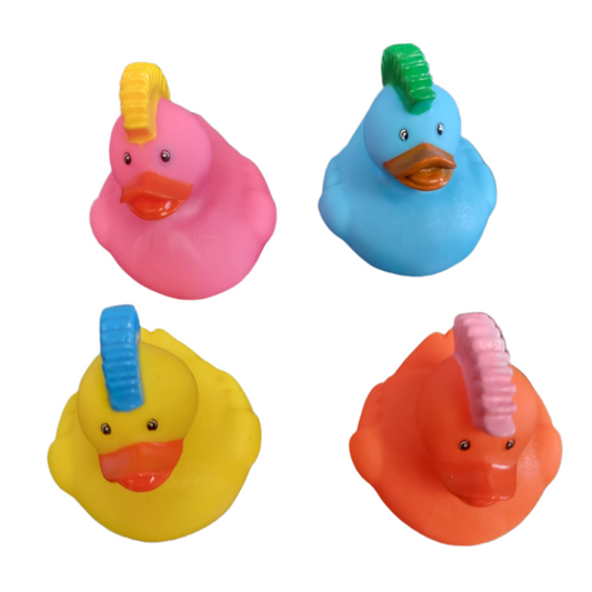 Punk Ducks, Set of 4 Rubber Punk Rocker Ducks With Bright Mohawks. 'Punk Ducks' from Ducks in Disguise