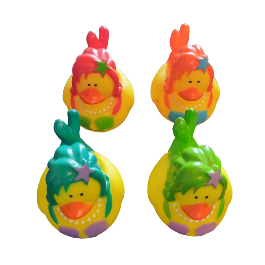 Set of 4 Fancy Dress Mermaid Rubber Ducks. 'Mer-Ducks' from Ducks in Disguise Party Gifts Bath Toys