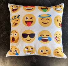 Load image into Gallery viewer, Satin Soft Touch Emoji Cushion Square 17&quot; Best Quality Smiley Face Cushions with Polyester inner
