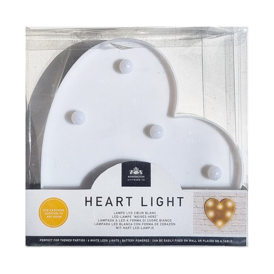 White Heart 17cm x 16cm Battery Operated LED Light