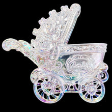 Load image into Gallery viewer, Iridescent Shimmer Pram or Buggy Baby Carriage  Hanging Christmas Decoration Magical Fairy Tale Themed Xmas Tree Pendant
