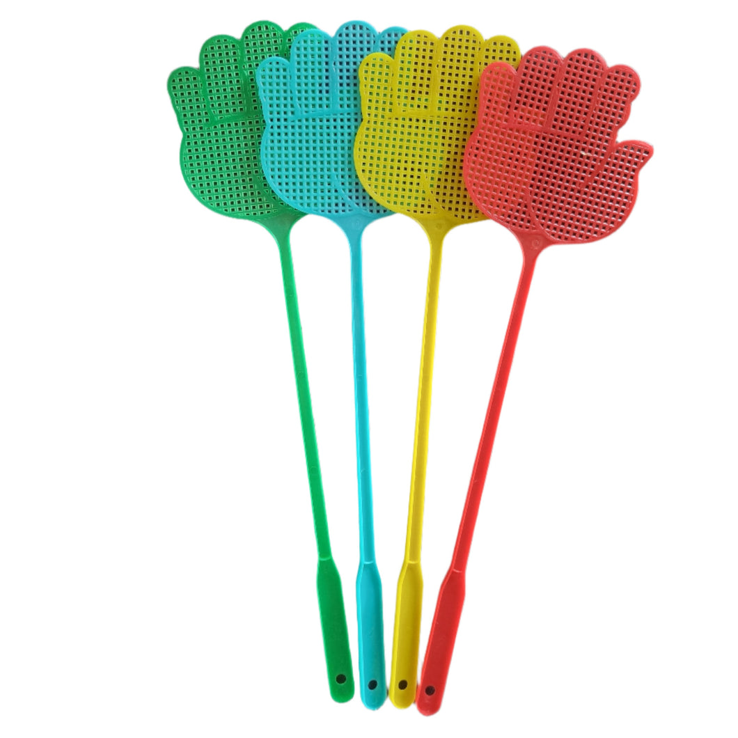 4 Pack Fly Bug Or Insect Swatters, Square Mesh Long Handle Swatters