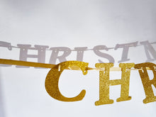 Load image into Gallery viewer, Merry Christmas Glitter Card Banner Xmas Decoration Silver Red Or Gold
